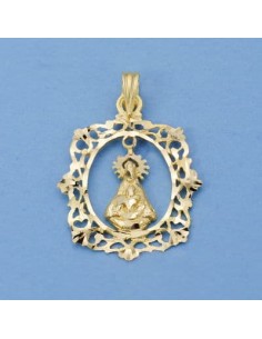 18K MEDALLA VIRGEN DE TISCAR CERCO 25 X 20 MM