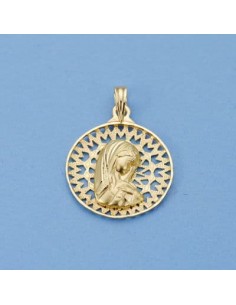 18K MEDALLA VIRGEN NIÑA. 24 X 20 MM.