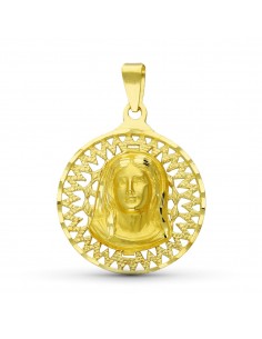 18K MEDALLA ORO AMARILLO VIRGEN NIÑA. 24 X 20 MM.