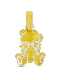 18K COLGANTE ORO BICOLOR OSO. 16 X 11 MM.
