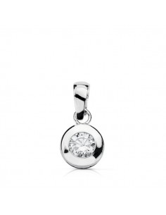 18K COLGANTE CHATÓN ORO BLANCO 6,5 MM