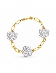 Pulsera Bicolor Flores