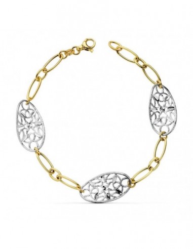 Pulsera Bicolor Hojitas
