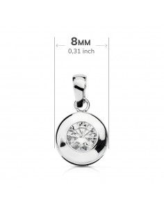 18K COLGANTE CHATÓN ORO BLANCO 8,5 MM 2
