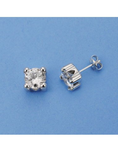 18K PENDIENTES CIRCONITAS GARRAS. 6 X 6 MM.