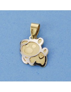 18K COLGANTE BICOLOR PERRO. 9 X 8 MM.