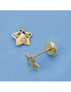 18K PENDIENTES ORO AMARILLO ESTRELLA. 6 X 6 MM.