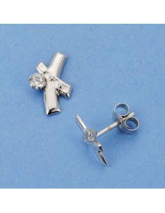 18K PENDIENTES CIRCONITAS. 9 X 5 MM.