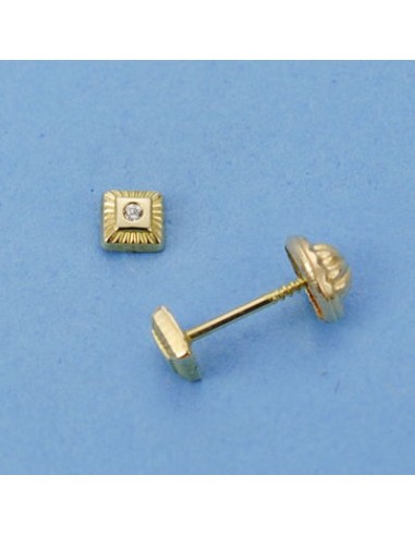 18K PENDIENTES ORO AMARILLO CUADRADOS. 3 X 3 MM.