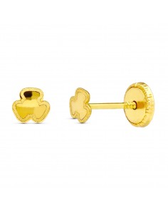 18K PENDIENTES ORO AMARILLO TREBOL. 3.5 MM.