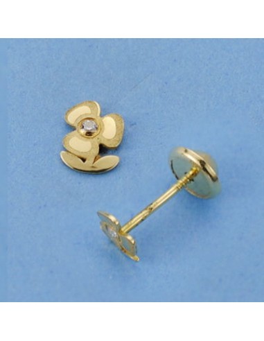 18K PENDIENTES ORO AMARILLO TREBOL LASER. 5 X 4 MM.