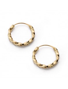 18K AROS GALLONEADOS HUECOS. 14 X 1.5 MM.