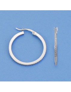 18K AROS HUECOS CIRCONITAS 23 X 1,5 MM.