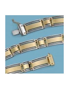 18K PULSERA BICOLOR MATE-BRILLO.
