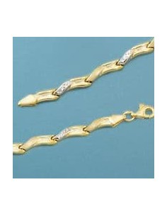 18K PULSERA BICOLOR ESTAMPACION. 5.15 GRS.