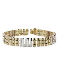 18K PULSERA BICOLOR. 22 CM. 10 MM.