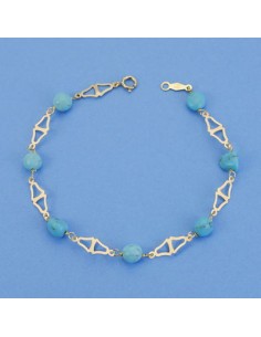 18K PULSERA TURQUESAS 18 CM