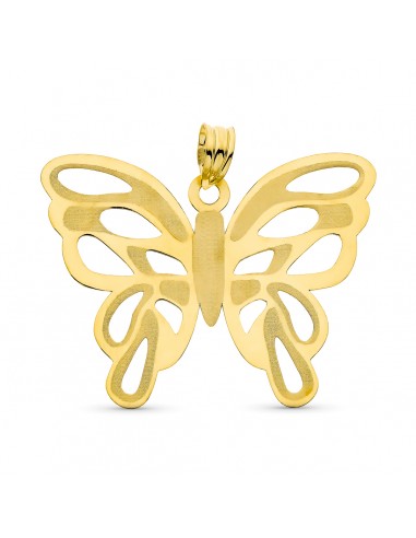 18K COLGANTE ORO AMARILLO LASER MARIPOSA. 39 X 30 MM.