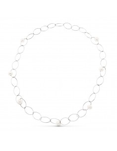 18K COLLAR ORO BLANCO 7 PERLAS CULTIVADAS 86 CM.