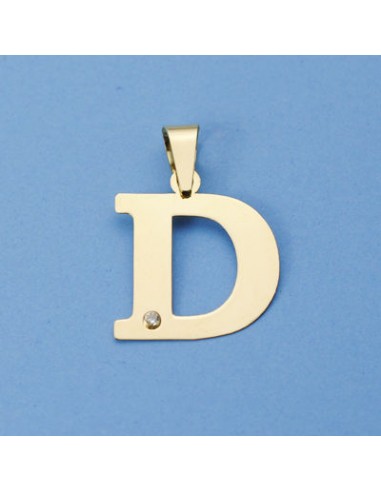 18K COLGANTE LETRA "D" CIRCONITA 24 X 21 MM