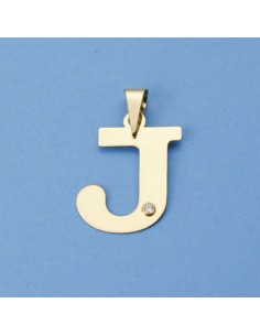 18K COLGANTE LETRA "J" CIRCONITA. 23 X 18 MM