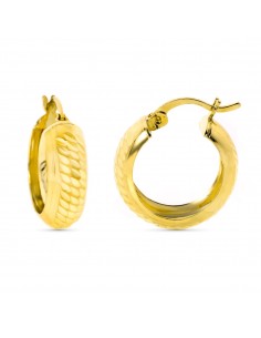 18K AROS ORO AMARILLO HUECOS Y TALLADOS. 17 X 6 MM