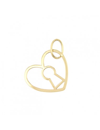 18K COLGANTE ORO AMARILLO CORAZON CERRADURA. 11 X 13 MM.