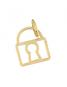 18K COLGANTE ORO AMARILLO CANDADO LASER. 12 X 10 MM