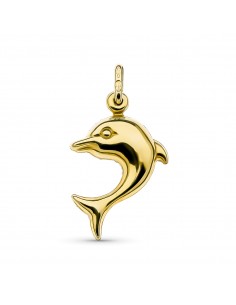 18K COLGANTE ORO AMARILLO DELFIN CIRCONITAS. 23 X 15 MM.