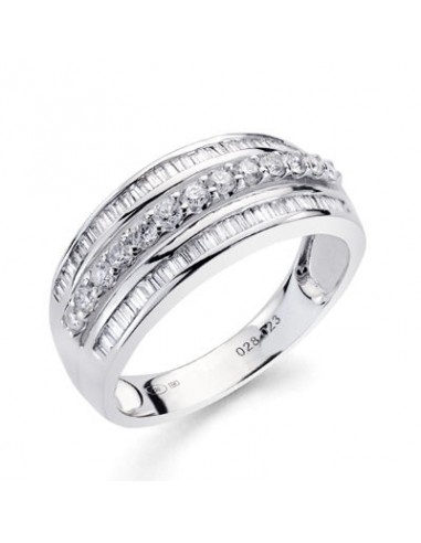 18K SORTIJA ORO BLANCO DIAMANTES TALLA BRILLANTE 0.273/0.38 QTES.