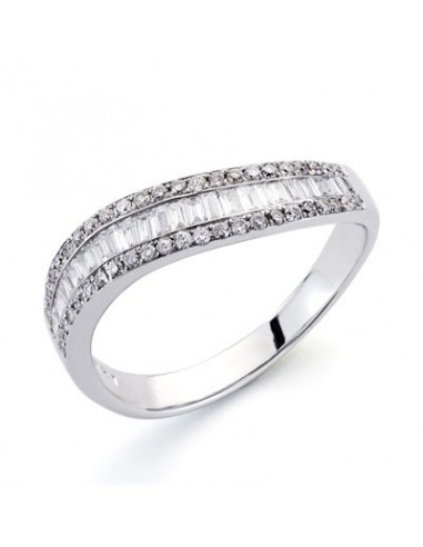 18K SORTIJA ORO BLANCO DIAMANTES TALLA BRILLANTE 0,180 QTS.-0,300 QTS.