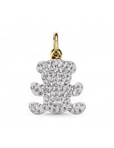 18K COLGANTE ORO AMARILLO OSO Y CIRCONITAS. 21 X 17 MM.