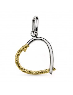 18K COLGANTE ORO BICOLOR CORAZON 20 X 20 MM.