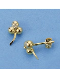 18K PENDIENTES RACIMO. 8 X 6 MM.