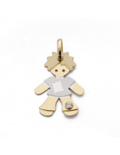 18K COLGANTE ORO BICOLOR NIÑO. 19 X 14 MM