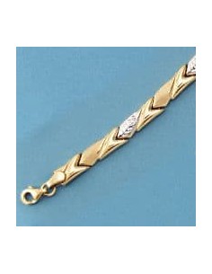 18K PULSERA BICOLOR ESTAMPACION. 6.75 GRS.