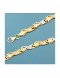 18K PULSERA BICOLOR ESTAMPACION. 5.75 GRS.