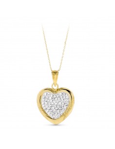18k GARGANTILLA ORO BICOLOR CORAZON CIRCONITAS