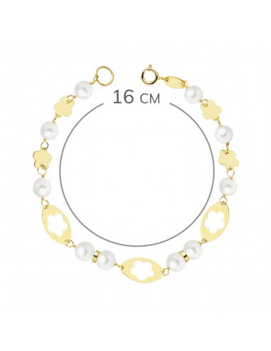 18K PULSERA COMUNION PERLA 5,5MM. 16CM.