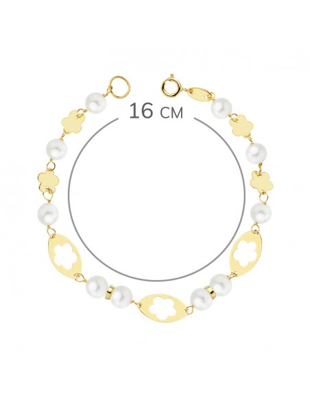 18K PULSERA COMUNION PERLA 5,5MM. 16CM.