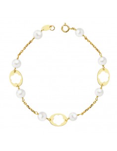 18K PULSERA COMUNION PERLA 5MM. 17CM.