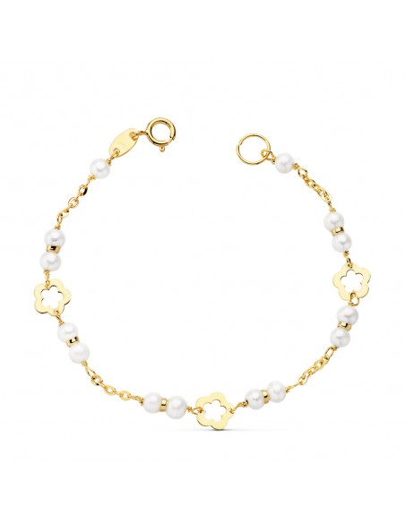 18K PULSERA PERLAS 3,5MM. 13.5 CM.