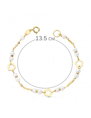 18K PULSERA PERLAS 3,5MM. 13.5 CM.