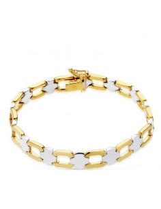 18K PULSERA HUECA BICOLOR 19,5 CM. 14.05 GRS
