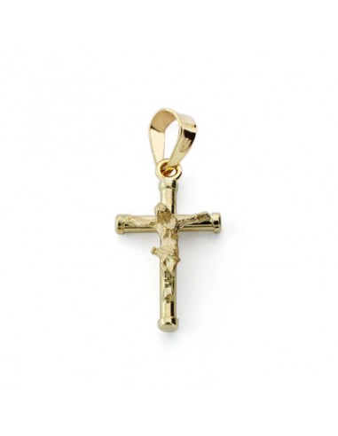 18K CRUZ CON CRISTO HUECA. 17 X 10 MM.