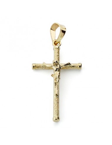 18K CRUZ CRISTO DIAMANTADA HUECA. 24 X 13MM.