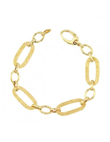 18K PULSERA ORO AMARILLO ESLABONES HUECOS LONGITUD TOTAL 19.5 CM