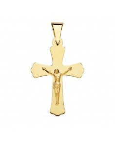 18K CRUZ ORO AMARILLO CON CRISTO 34X22 MM