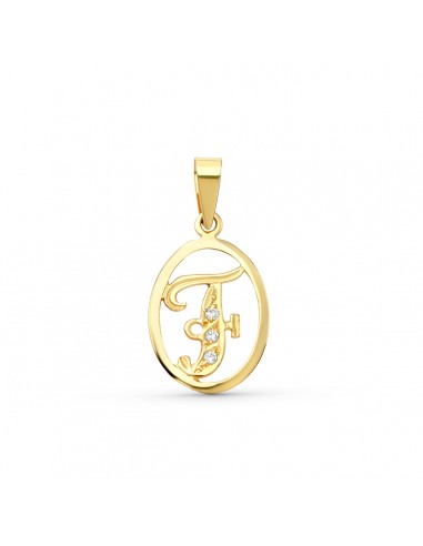 18K COLGANTE ORO AMARILLO LETRA F CON CIRCONITAS