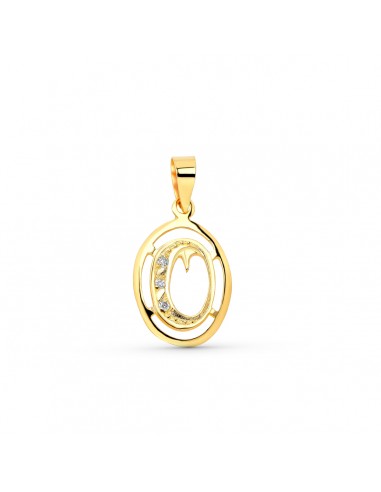 18K COLGANTE ORO AMARILLO LETRA O CON CIRCONITAS